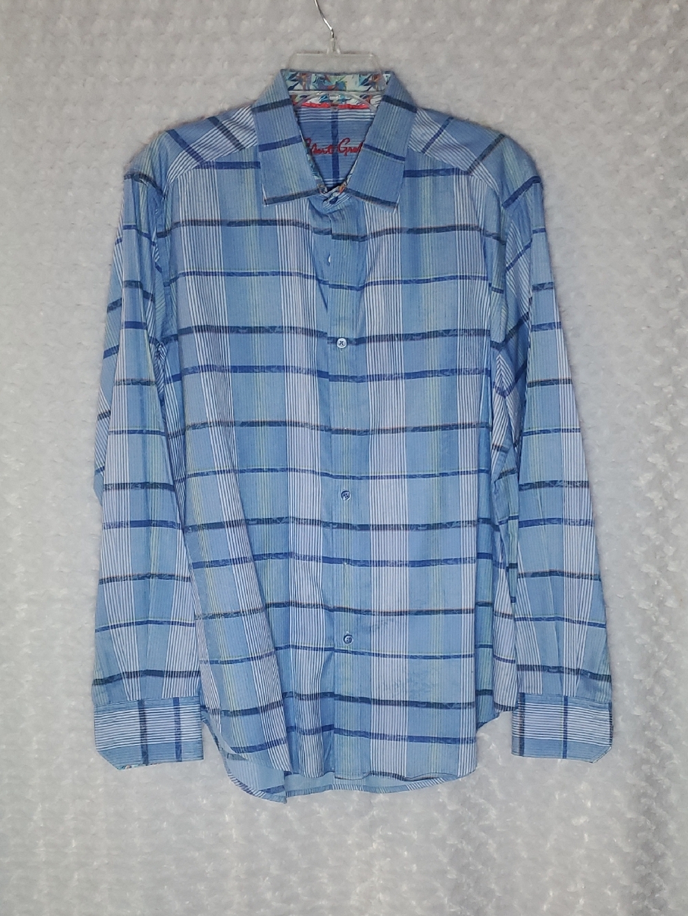 Robert Graham Light Blue Windowpane Dress Shirt